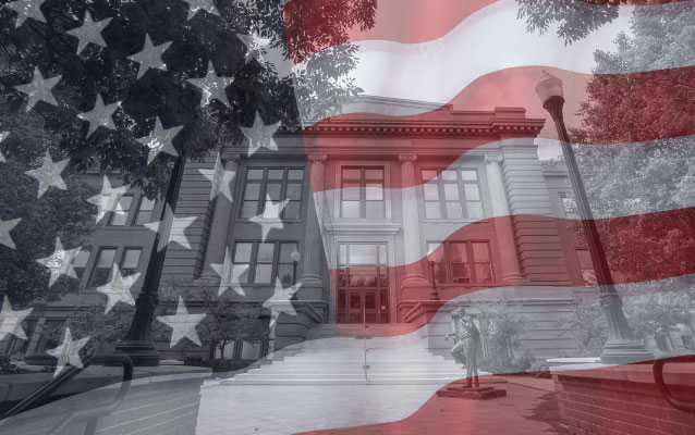 Kepner Hall and Flag