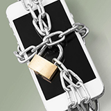 An iphone wrapped in chains