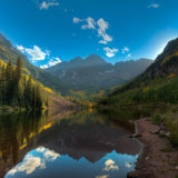 Maroon Bells (Colorado mountains with a lake in the foreground)