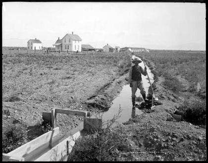 A Farmer Irrigating (1900)