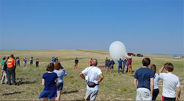 frame of launch of NASA weather balloon