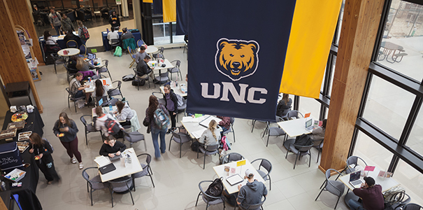 UNC Students studying at the University Center