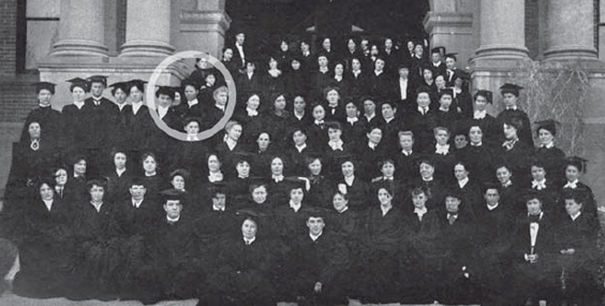 Lucile Buchanan with her graduating class at UNC