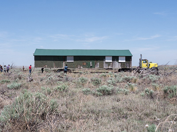The old Rec Hall was returned to Amache in mid-May for educational and historical purposes.
