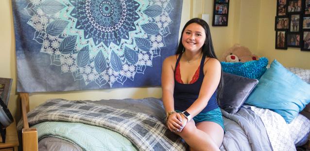 Over in Harrison Hall, where the majority of on-campus first-year students live, Sierra Beeching, 19, was just about settled in. Her parents, Rudy and Lisa Beeching, and older sister, Jordan Beeching traveled up from Spring, Texas, to help her move in as she starts at UNC. 
