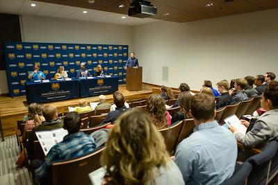 Sterling Englehard '10 moderated the Careers in Technology Panel. Participants included Sara Robbins '13, Adam Wilson '10, Jenny Siegle '04 and Tim Anderson '02. 