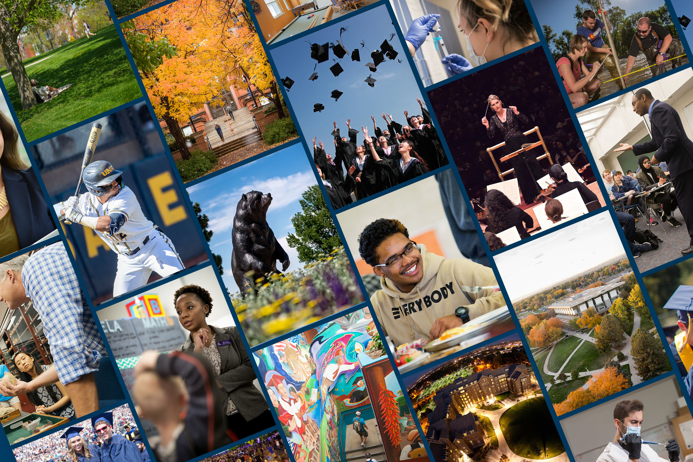Collage image of life at UNC campus.