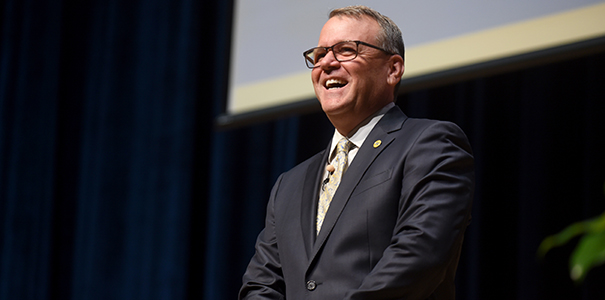 President Andy Feinstein giving the State of the University Address