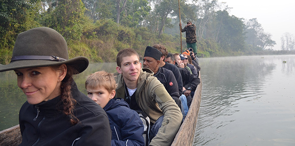 Barton with her student group in Nepal