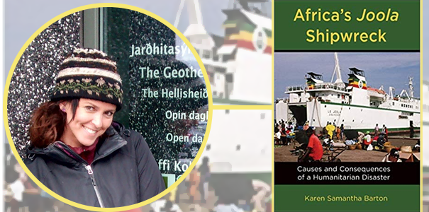 Barton and her book cover Africa's Joolal Shipwreck