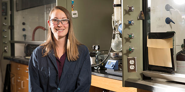Bonnie buss in her Chemistry lab