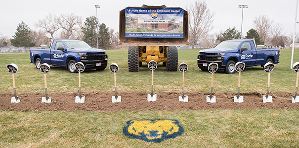 Empower Center groundbreaking ceremony with shovels