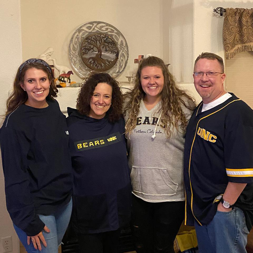 HannahGrace with her family in UNC gear