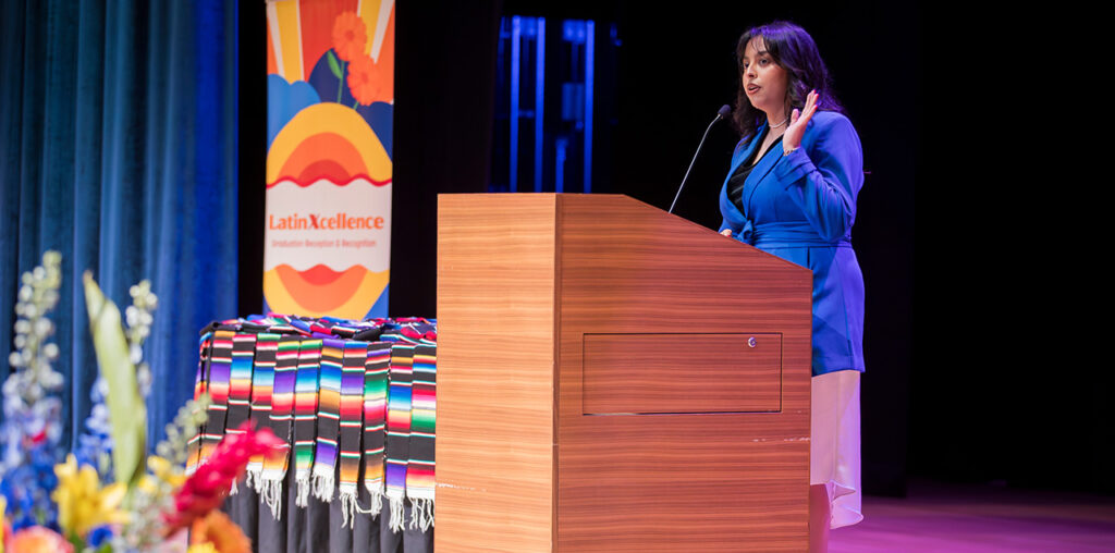 Izbeth Pacheco giving her speech