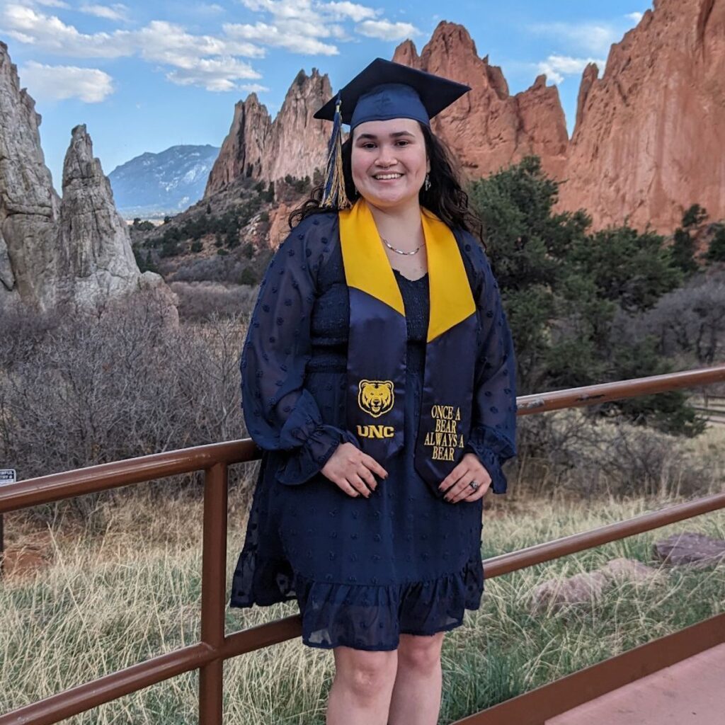 Marissa Mitchell in a cap and gown