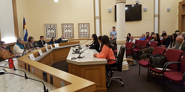 UNC representatives talking at he state capitol