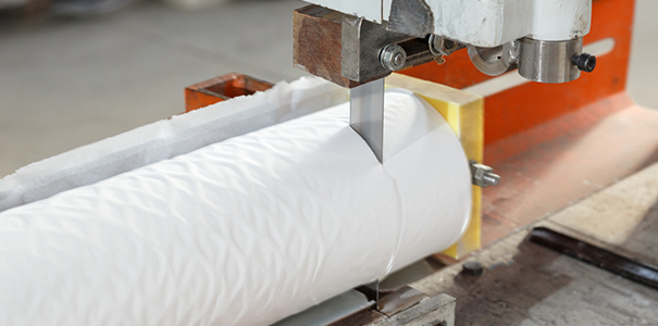 Toilet paper being made at manufacturing plant