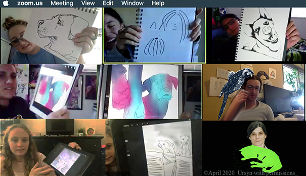 Students created sketches of their pets