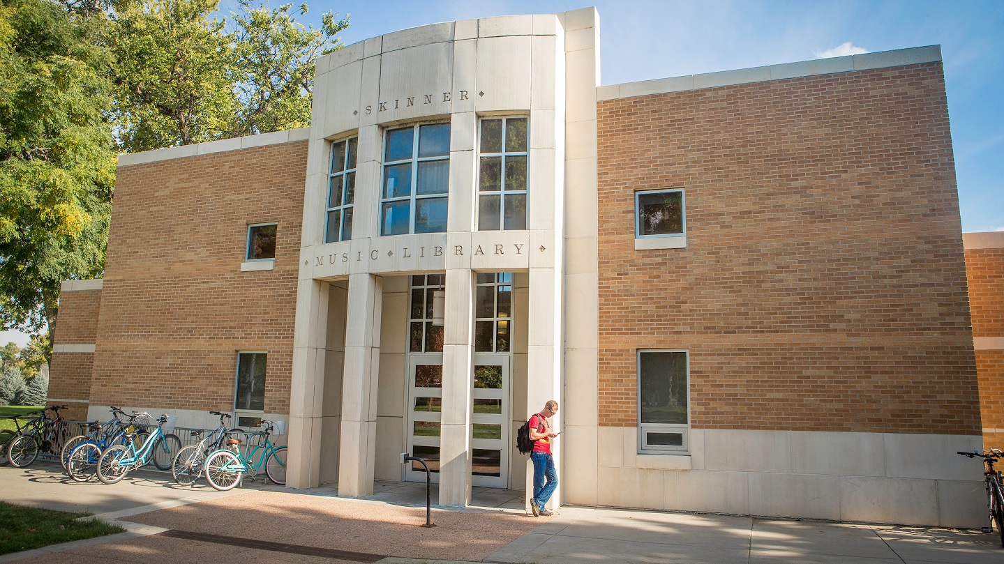 Exterior entrance to Skinner Music Library