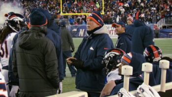 On the field photo of a Denver Broncos game.