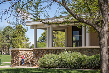 Frontal view of Mckee hall in daylight