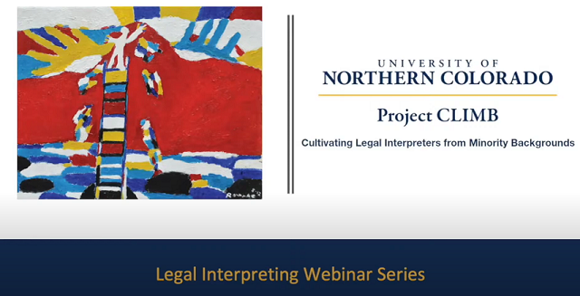 Opening Slide from Collusion or Collision: "Legal Interpreting Webinar Series"