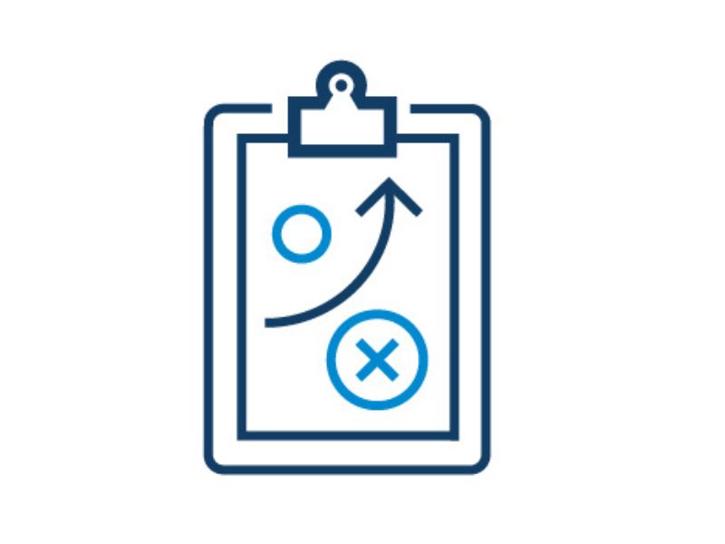 A clipboard with a game plan.