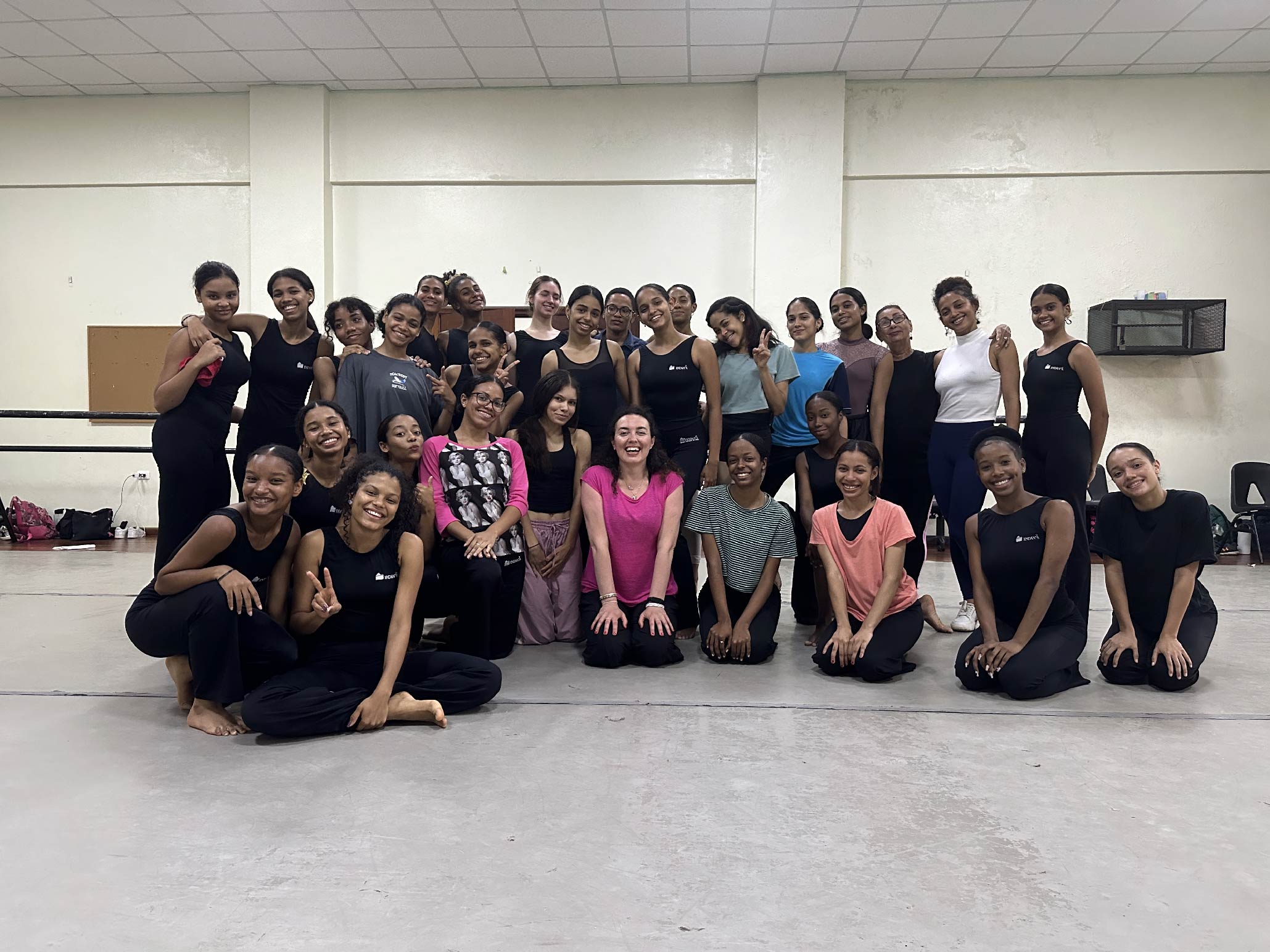 Dean Cristina Goletti teaching dance in Santo Domingo.