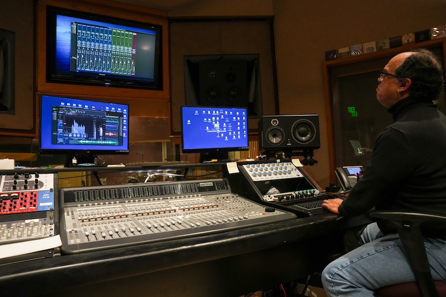 Socrates Garcia in the recording studio.