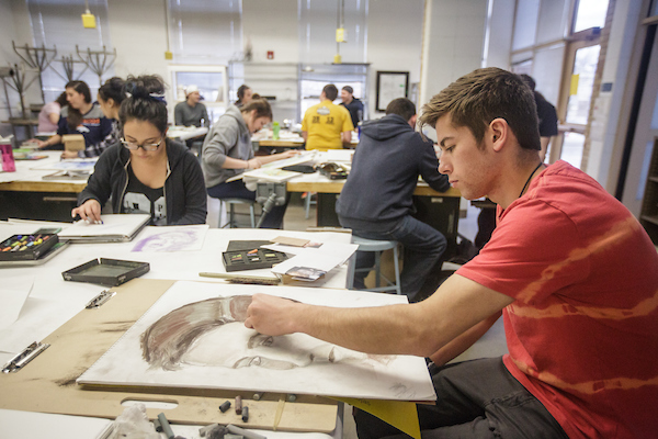 Art students drawing.