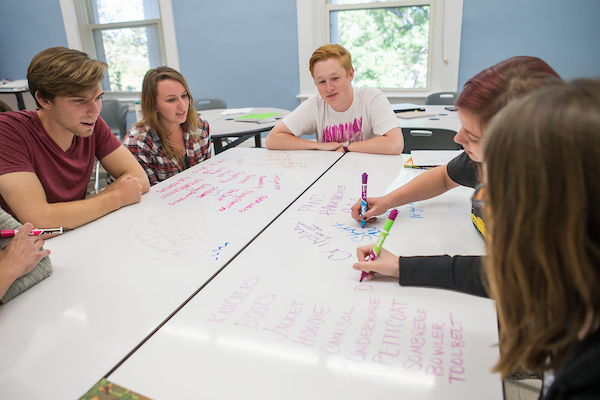 Art Education students brainstorming together.