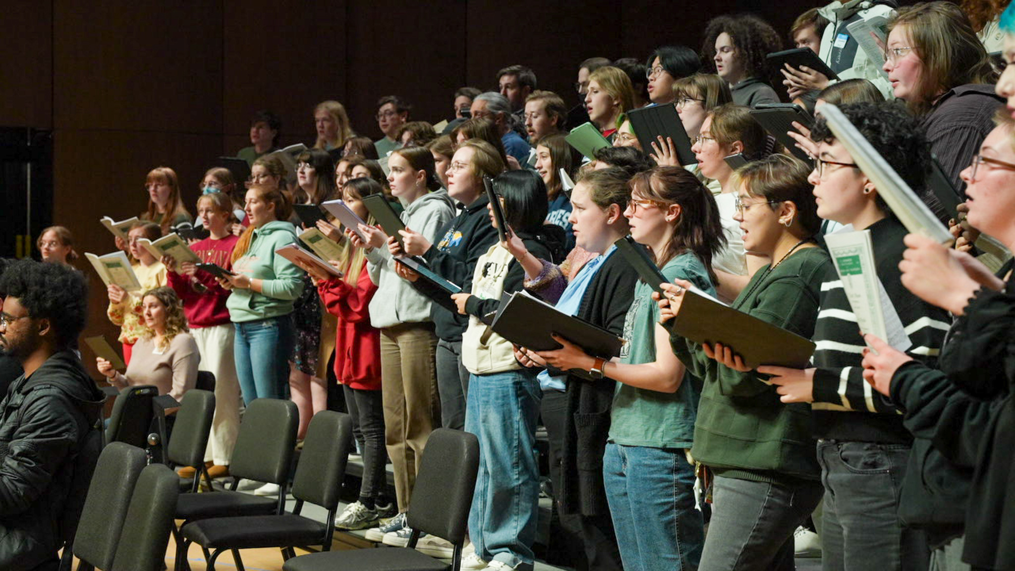UNC Choir rehearsing.