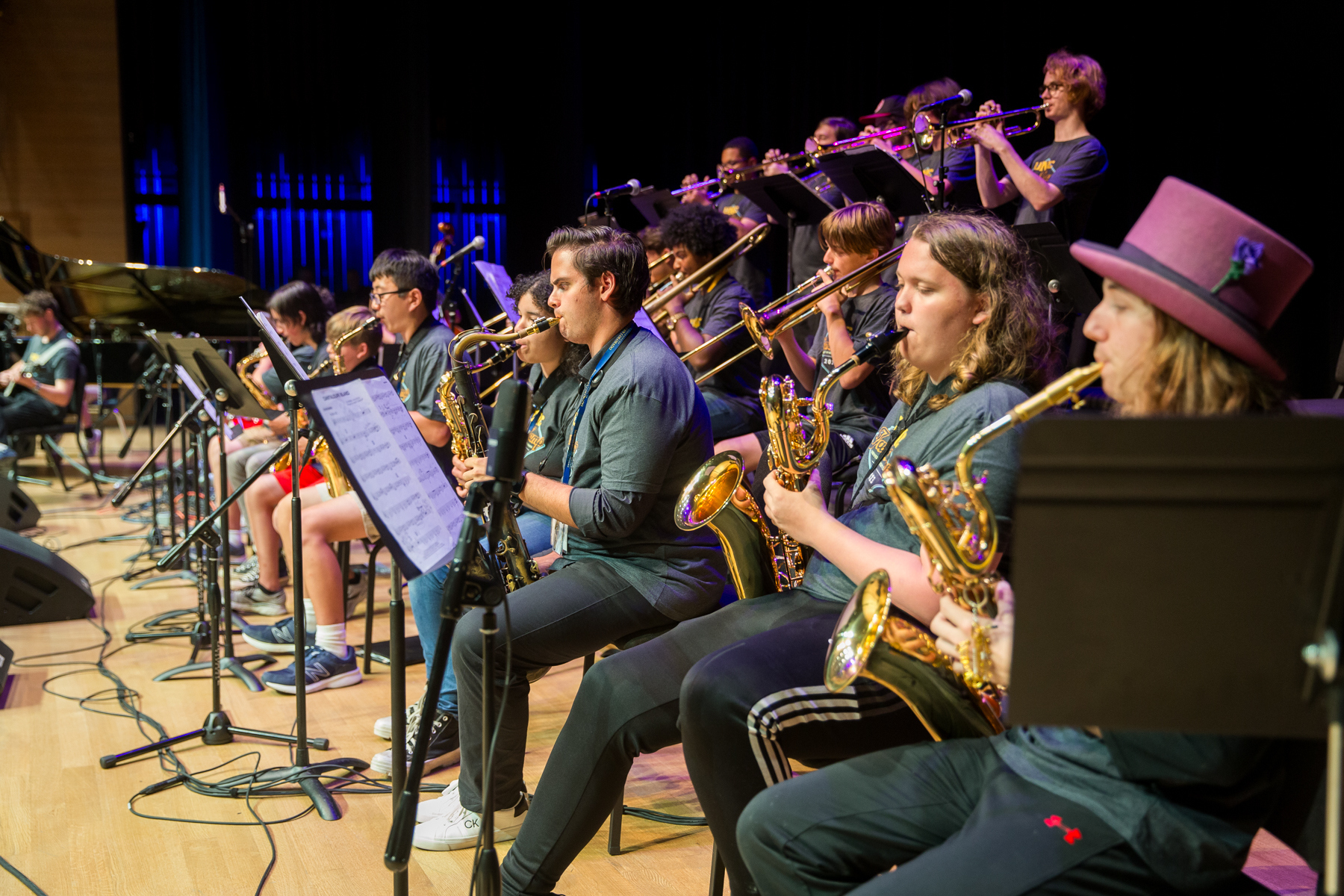 Student Big band performing at UNC Jazz Camp 2023.