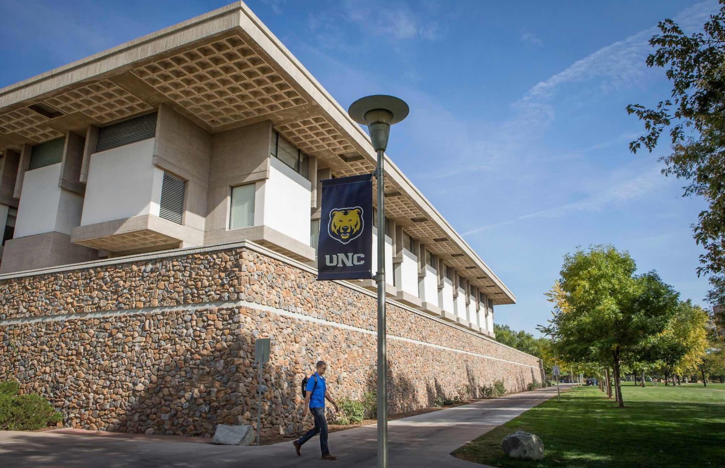 External view of Michener Library.