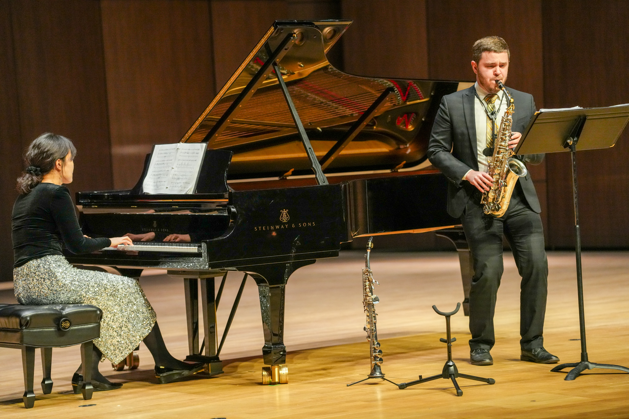 Student saxophone performance.