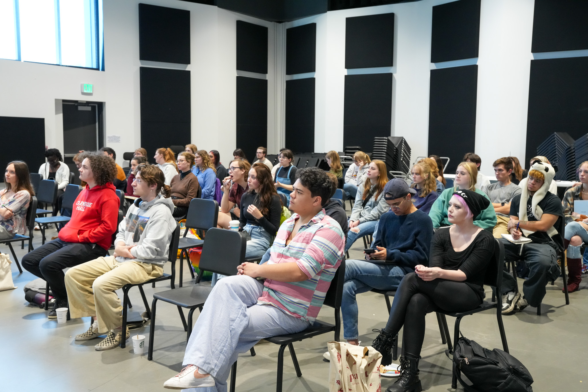 Students in a music lecture.