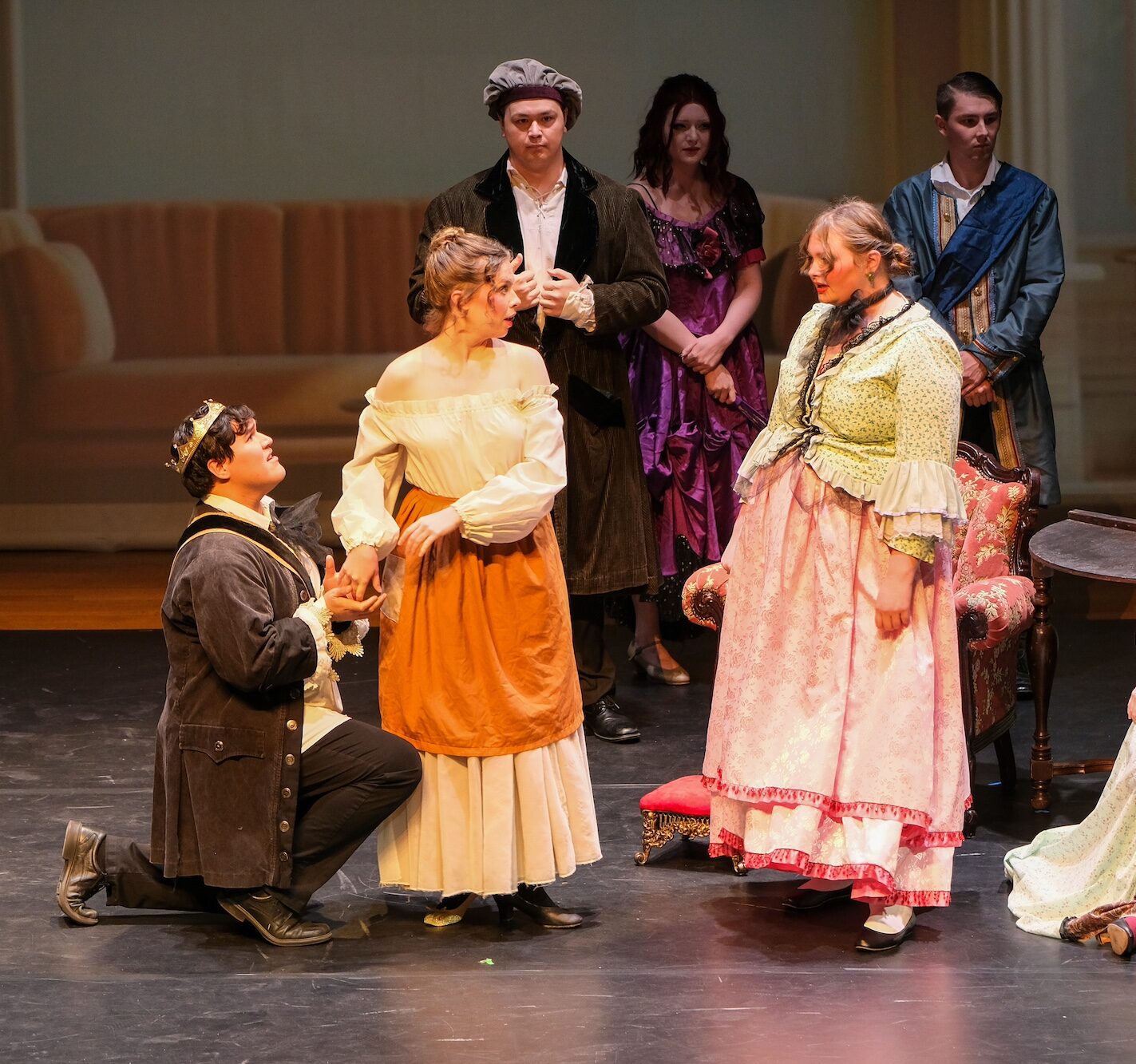 Students performing in Cendrillon 2024 in opera theatre.