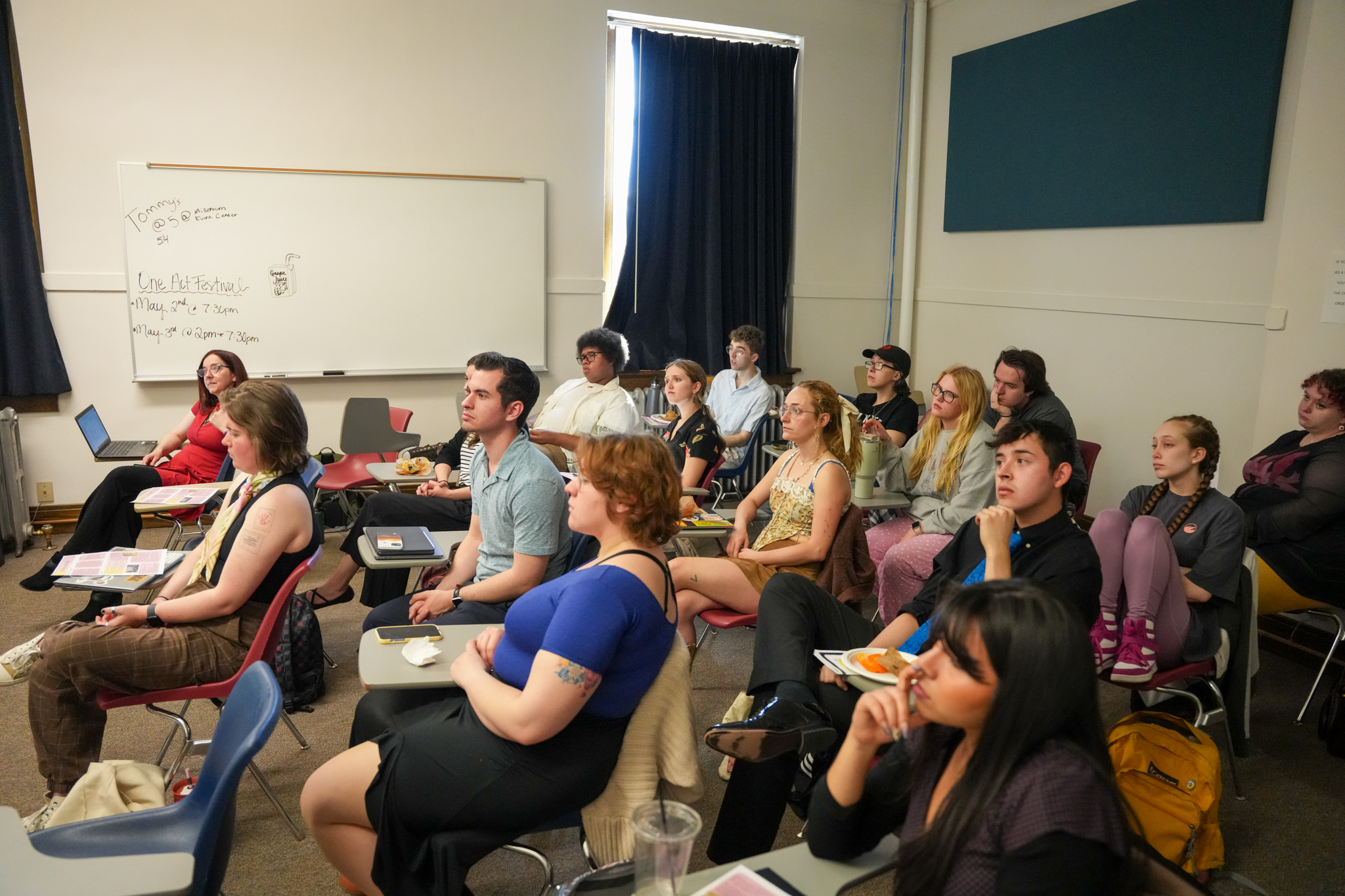 Students in a theatre class.
