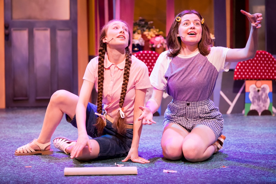 Theatre students performing in Getting Near to Baby in 2025.