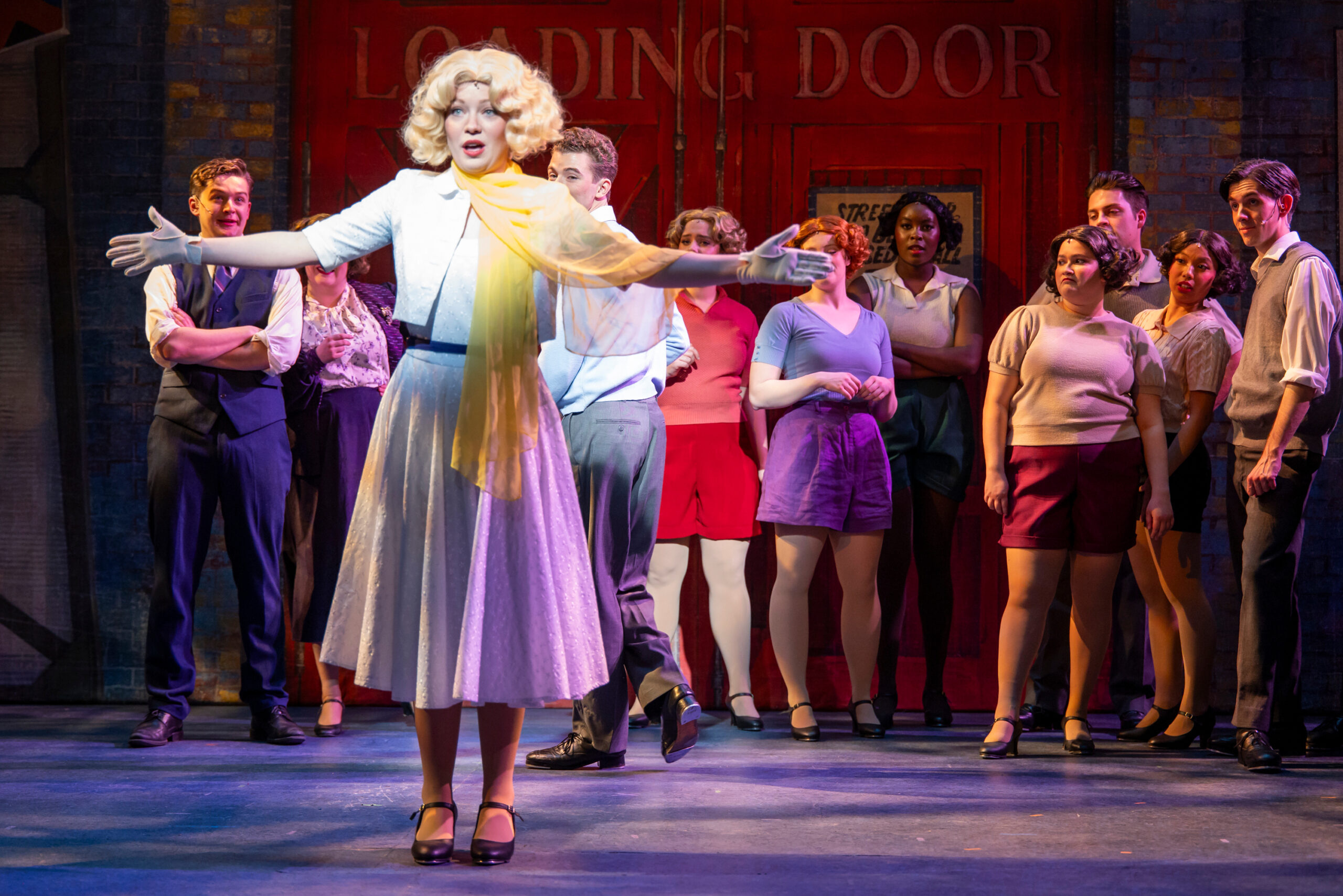 Actors on stage during the musical 42nd Street.