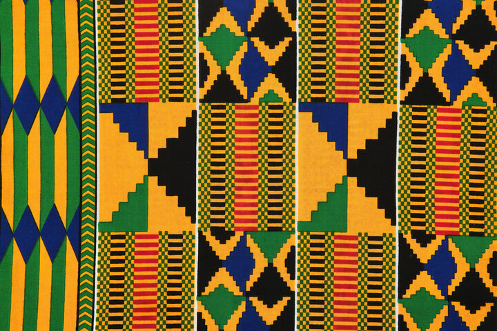 Africana Ghanaian Traditional Multi Color and Multi Pattern Cotton Print Material
