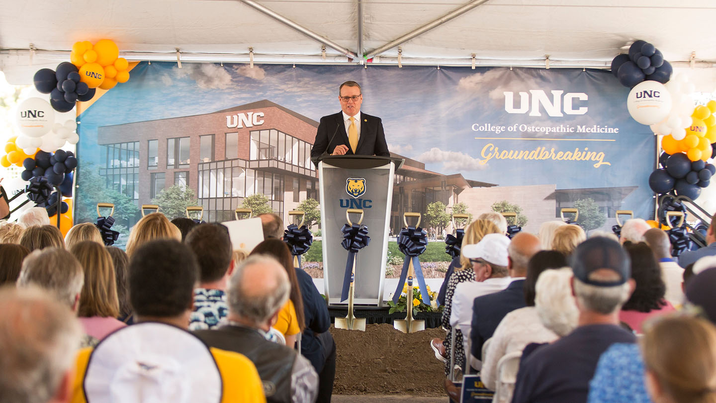 Andy speaking at COM Groundbreaking