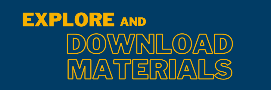 Blue banner image with text saying "Explore and Download Materials"