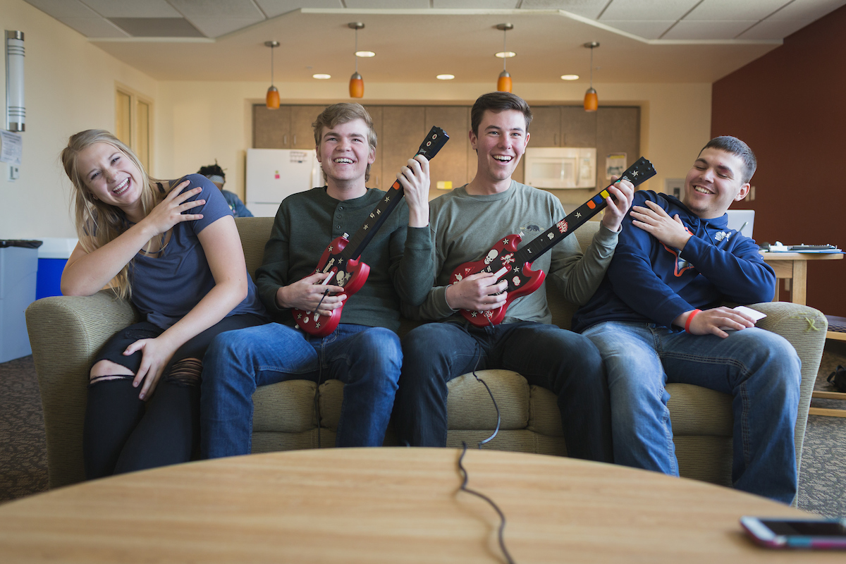 A group of students is having fun