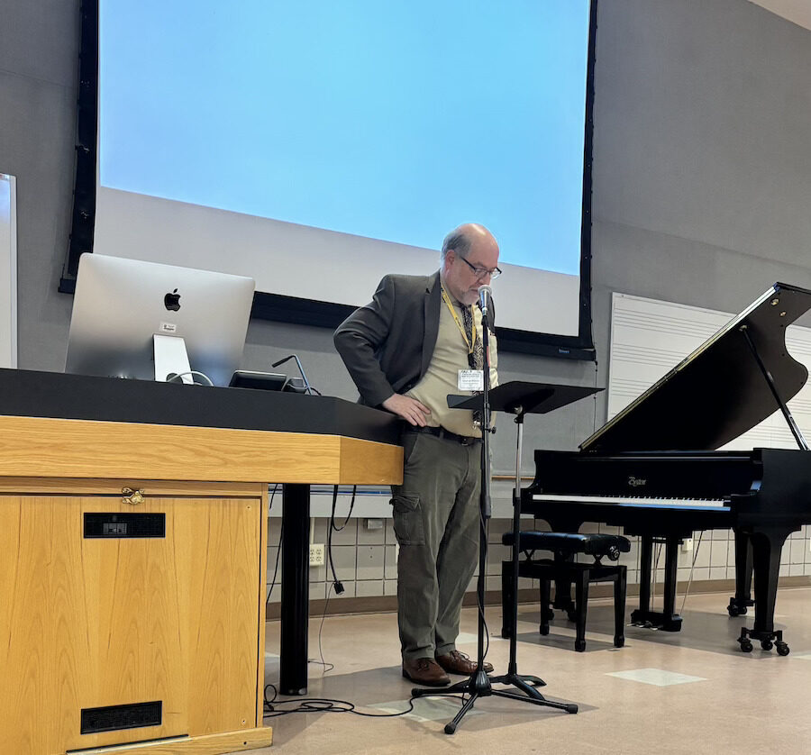 Dr. Bellman speaking at the 2nd International Symposium on Musical Topics and Topic Theory, 2025.