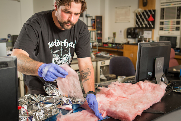 Student working on engineering project