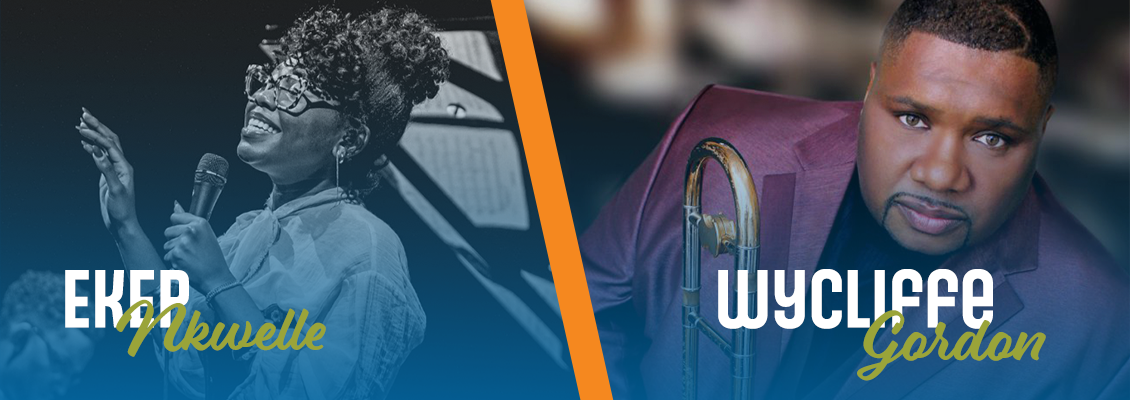 2025 Jazz Fest Ekep Nkwelle and Wycliffe Gordon.