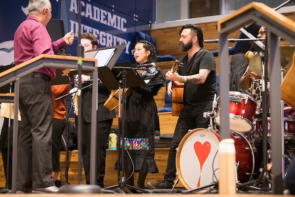 Latin Beat Ensemble performing at Dia de los Muertos.