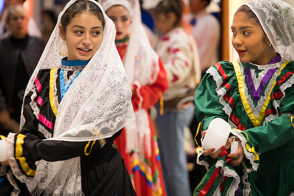 Two girls celebrating Dia de los Muertos