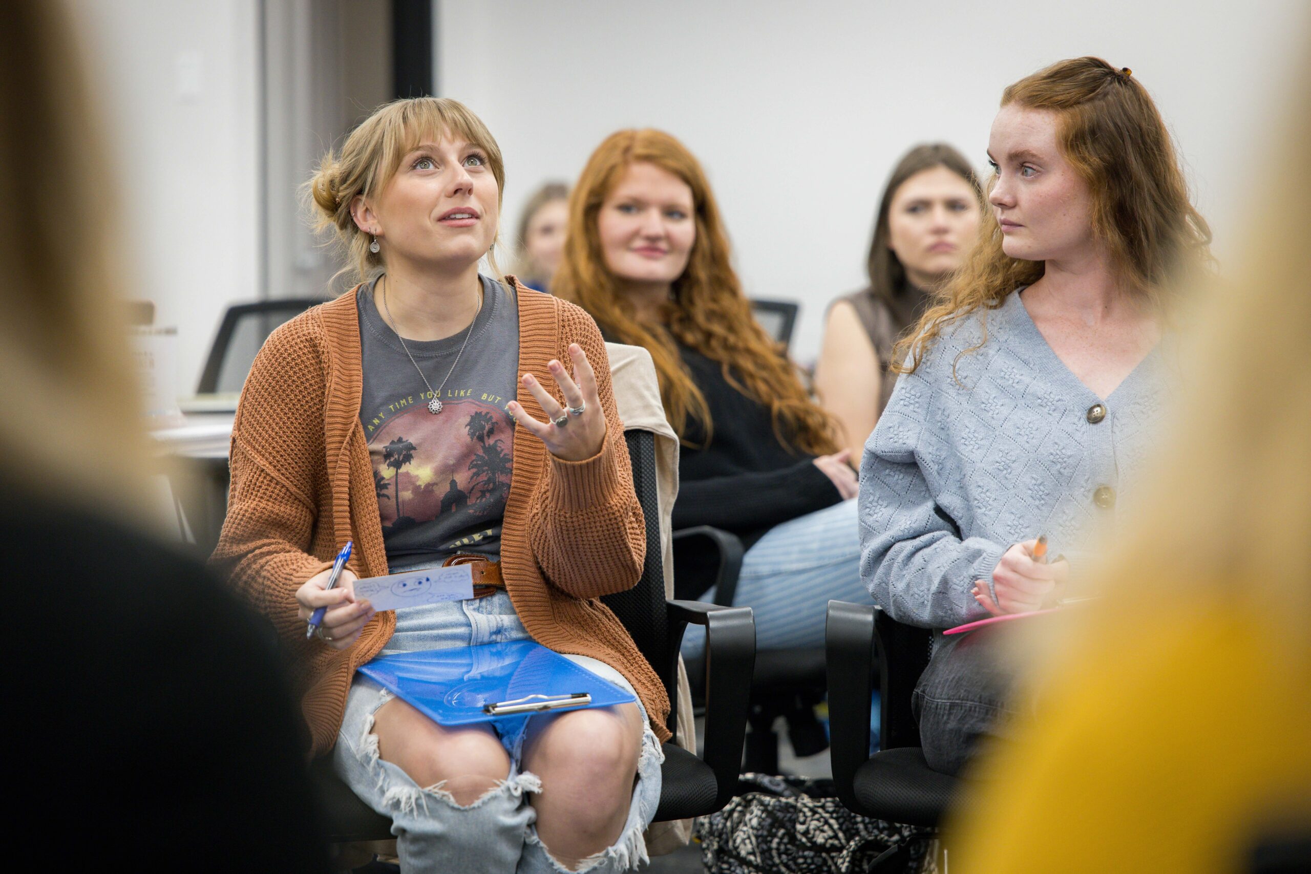 UNC students discussing during a session.